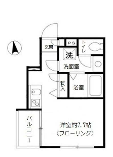 ヌーヴォープリエール(ワンルーム/2階)の間取り写真