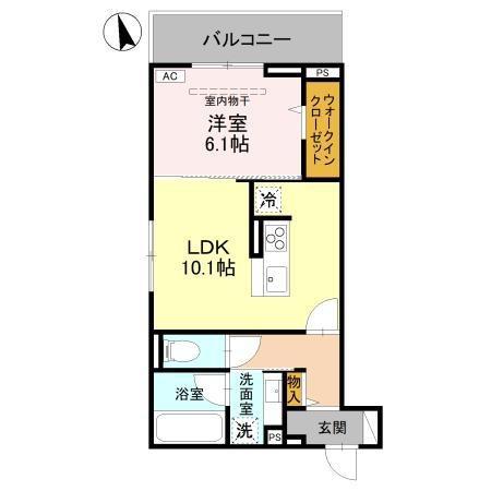 D-ROOM春日部大場(1LDK/2階)の間取り写真