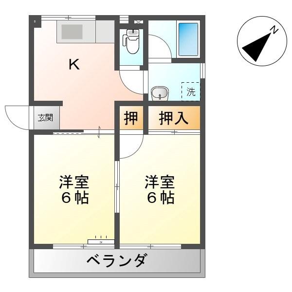 KIIレジデンス(2K/3階)の間取り写真