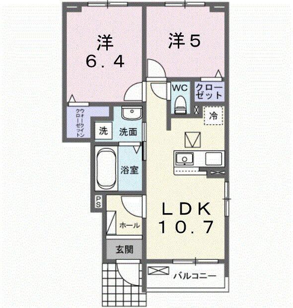 グランメゾンIII(2LDK/1階)の間取り写真
