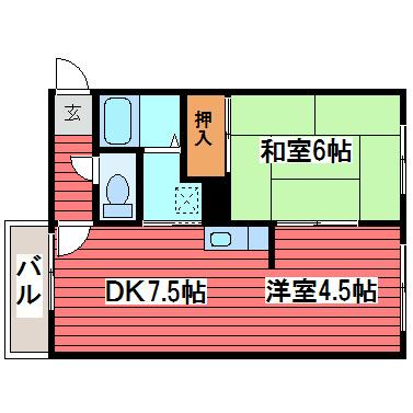 メディックTS(2DK/3階)の間取り写真