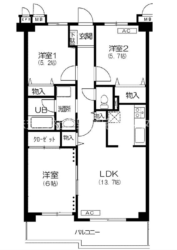 ベジタブル(3LDK/2階)の間取り写真