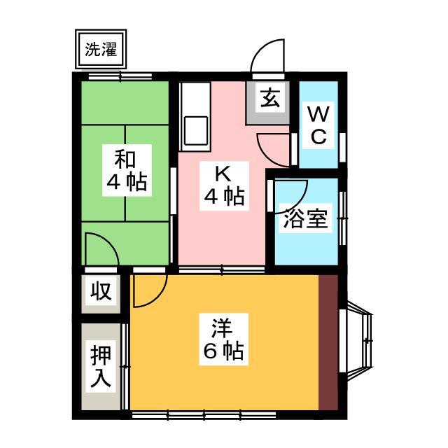 小野田マンション(2K/2階)の間取り写真