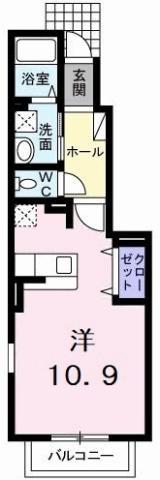 ジョイハウス(1K/1階)の間取り写真