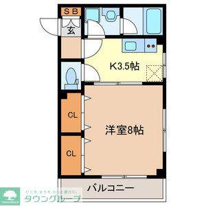 エスペランサ北浦和(1K/1階)の間取り写真