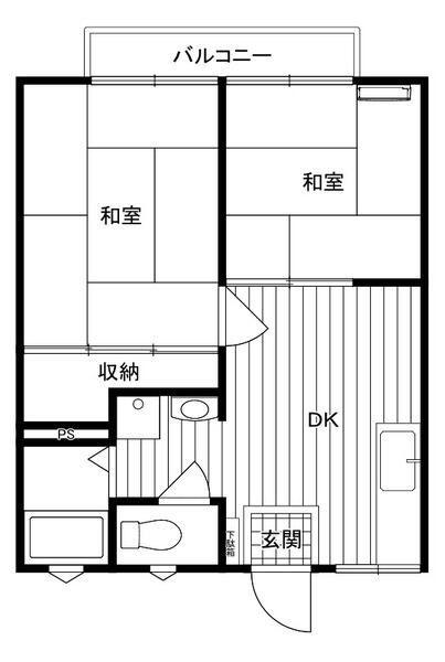 アーバン横須賀(2DK/1階)の間取り写真