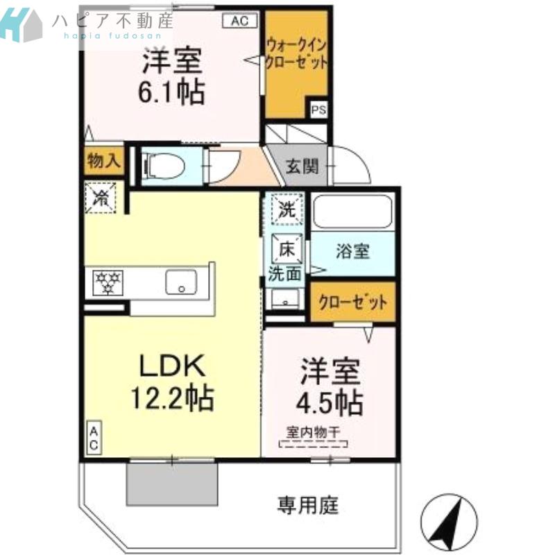 ソフィア古川町(2LDK/1階)の間取り写真