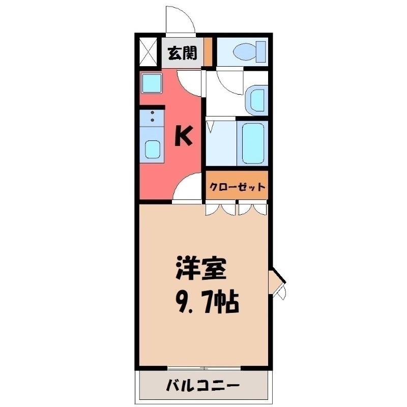 フリーダム(1K/1階)の間取り写真