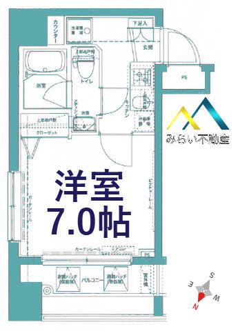 リクレイシア西横浜(1K/3階)の間取り写真
