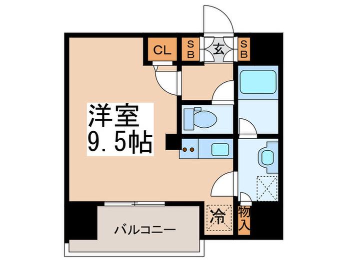 ディームス蔵前(ワンルーム/5階)の間取り写真