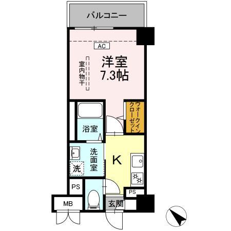 ヴィラ ひまわり(1K/3階)の間取り写真