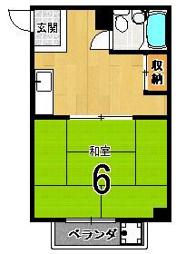 リバーハイツ梅津(1K/2階)の間取り写真