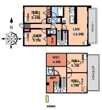 栗山ヴィレッジ七番館(4SLDK/B1階)の間取り写真