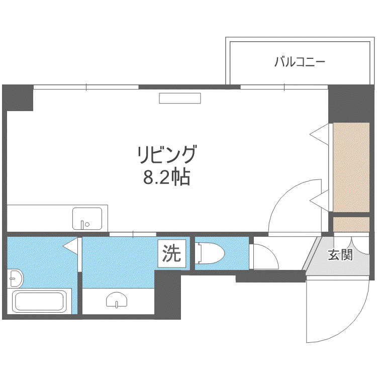 アクロビュー北大前(1K/3階)の間取り写真