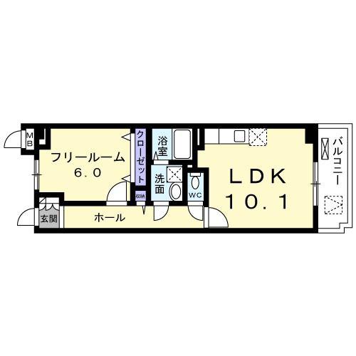 LATUACASA(1LDK/3階)の間取り写真