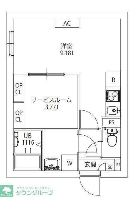 AXIA M-CITY武蔵小山(1K/1階)の間取り写真