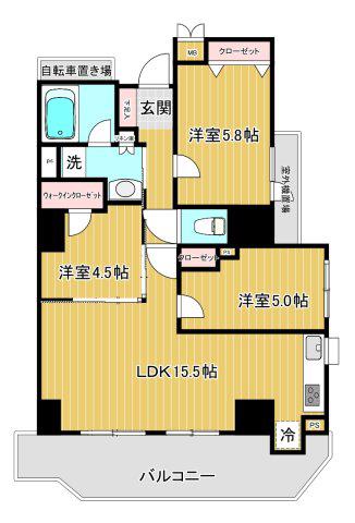 リビオ五反田プラグマGタワー(3LDK/15階)の間取り写真