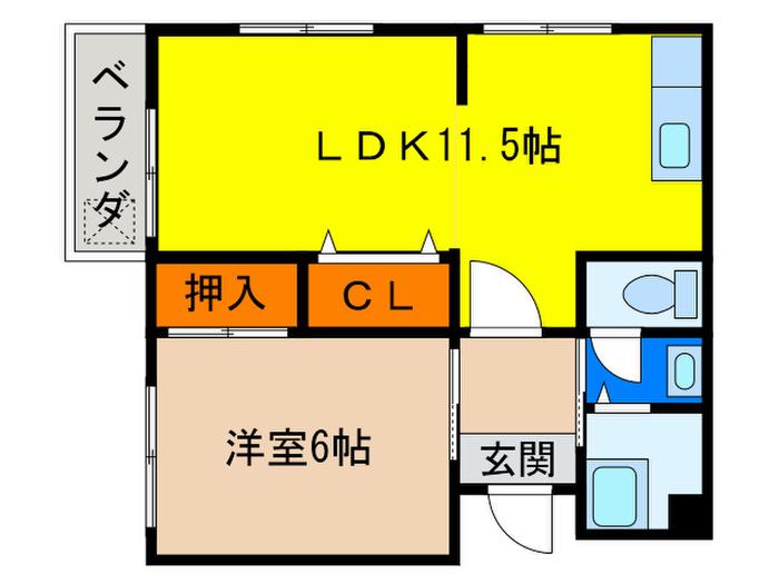 谷村マンション(1LDK/3階)の間取り写真