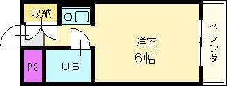 ハイツイーグレット(1K/3階)の間取り写真