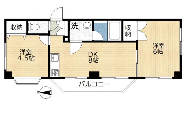 セブンアベニュー(2DK/2階)の間取り写真