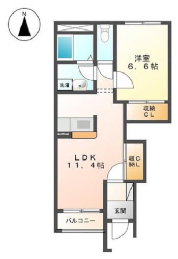 クレシア(1LDK/1階)の間取り写真