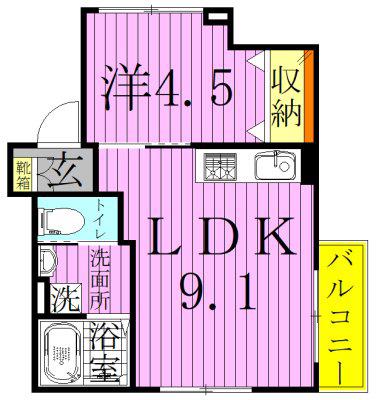 リージェント東和(1LDK/3階)の間取り写真