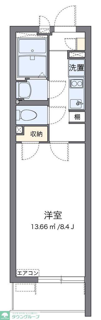 クレイノオリーブハウス ネオII(1K/3階)の間取り写真