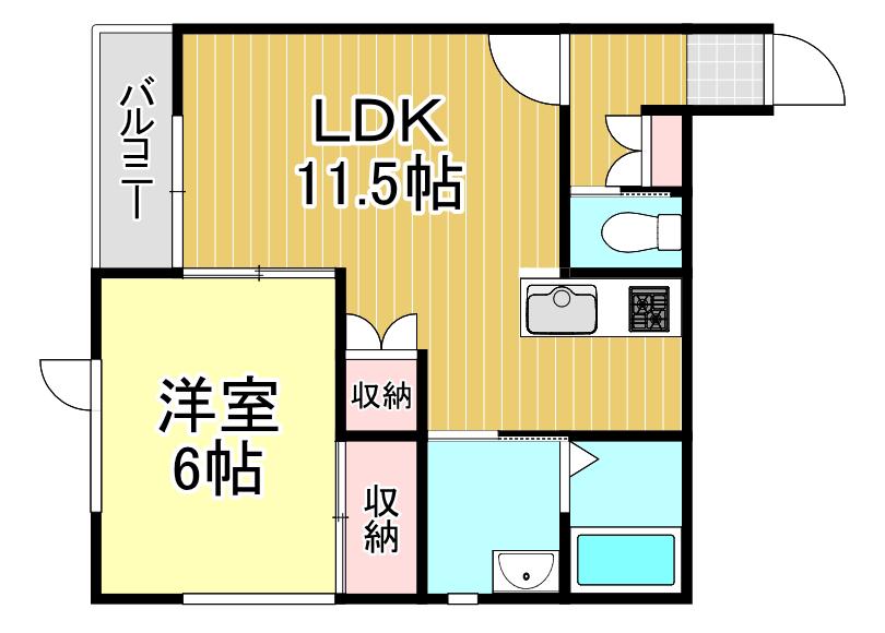 PASSAGE(1LDK/2階)の間取り写真