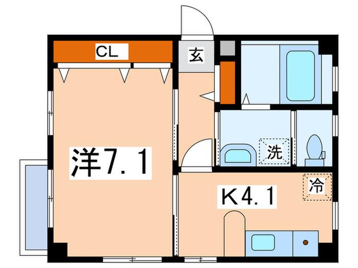 FOSSETTE(1K/1階)の間取り写真