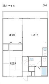 讃井ハイム(2LDK/3階)の間取り写真