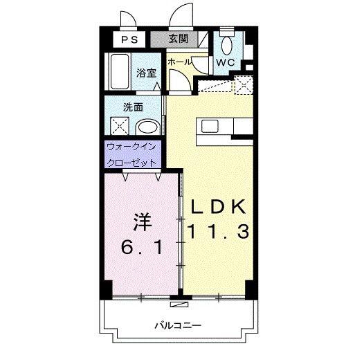 プランドールF(1LDK/2階)の間取り写真