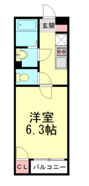 クレイノブァンテージIII(1K/2階)の間取り写真