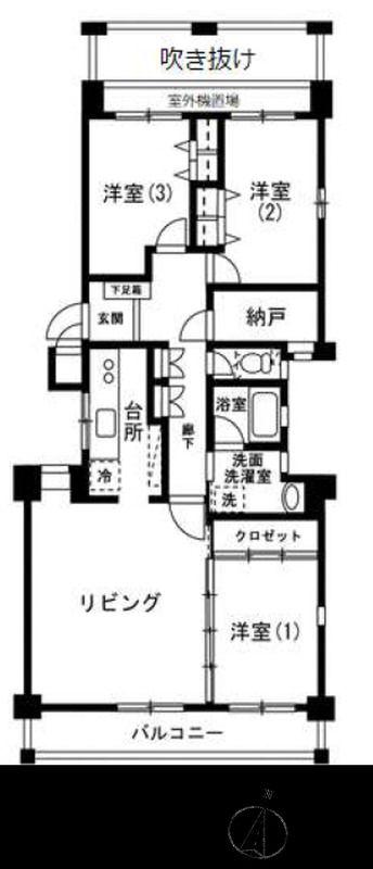 KENEDIX浦和元町(3LDK/4階)の間取り写真