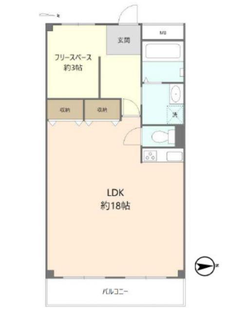 小田原サニータウン(1LDK/8階)の間取り写真