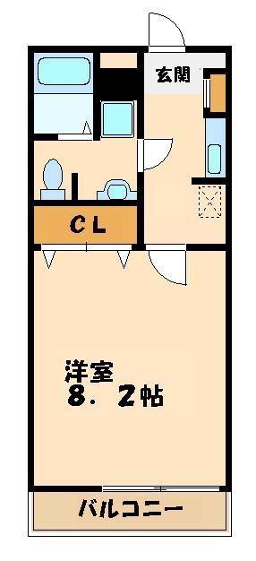 ル・クール2(1K/1階)の間取り写真