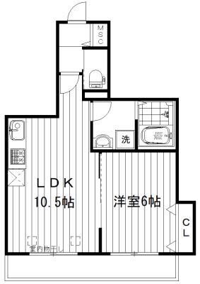 栄華マンション(1LDK/1階)の間取り写真