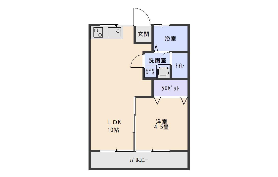 赤堀コーポ(1LDK/1階)の間取り写真