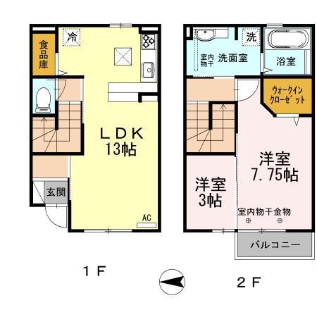 VIENTOII(2LDK/1階)の間取り写真