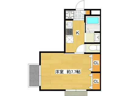 ホワイトビュー下北沢(1K/2階)の間取り写真