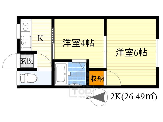 橋本アパート(2K/2階)の間取り写真