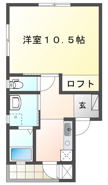 グランドキャッスルおおの(1DK/3階)の間取り写真