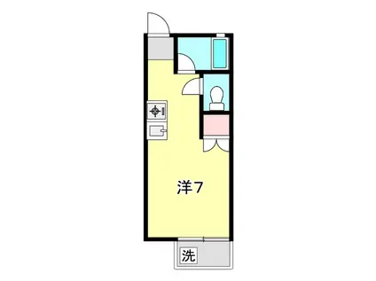 ロータスII(ワンルーム/2階)の間取り写真