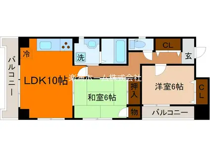 フローラみずほ(2LDK/3階)の間取り写真