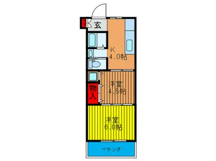 宮田文化(2K/2階)の間取り写真