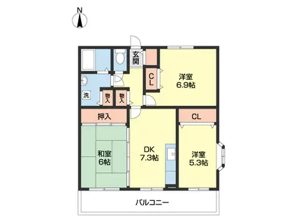 ストリームヴィレッジ(3DK/2階)の間取り写真