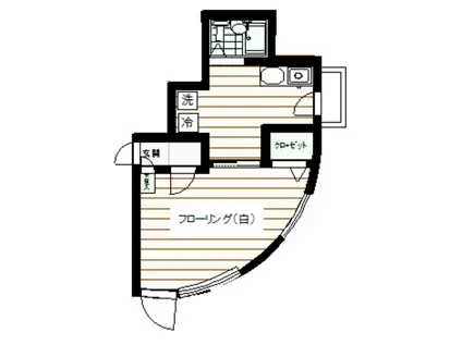 第一ベルハイム(1K/3階)の間取り写真