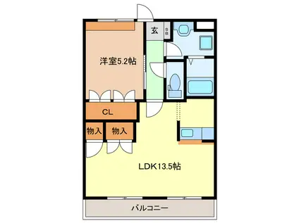 ハイムエスポワール II(1LDK/2階)の間取り写真