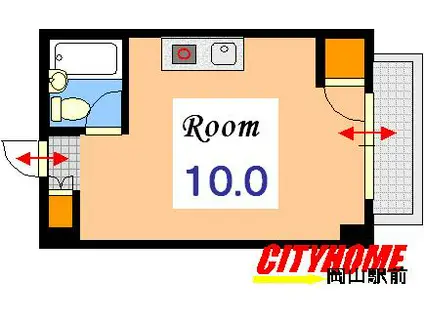 新鶴マンション(ワンルーム/4階)の間取り写真