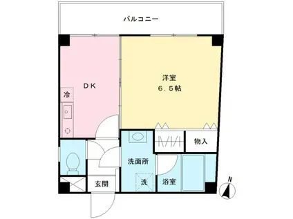 フォンテーヌ本町(1DK/2階)の間取り写真