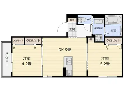 シャルマン・ハイム(2DK/3階)の間取り写真